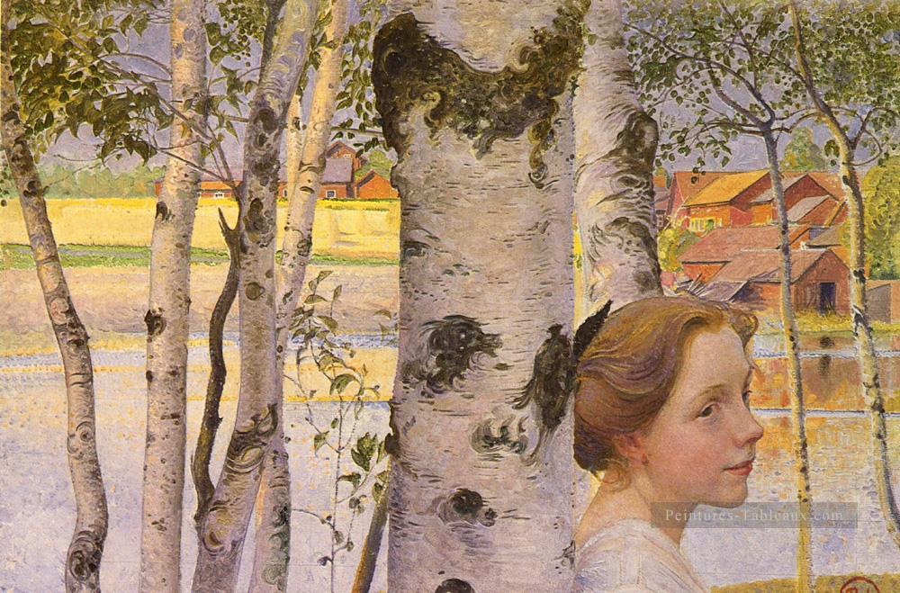 Suédois 1853 à 1919 Lisbeth à The Birch SnD 1910 Carl Larsson Peintures à l'huile
